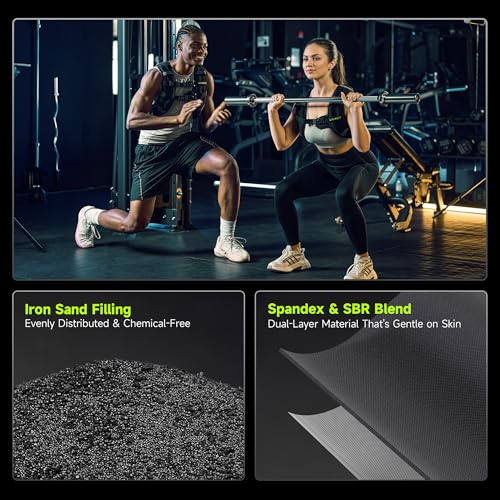 Liveet 20lb Black Weighted Vest for Men Women with Reflective Strips & Adjustable Fit