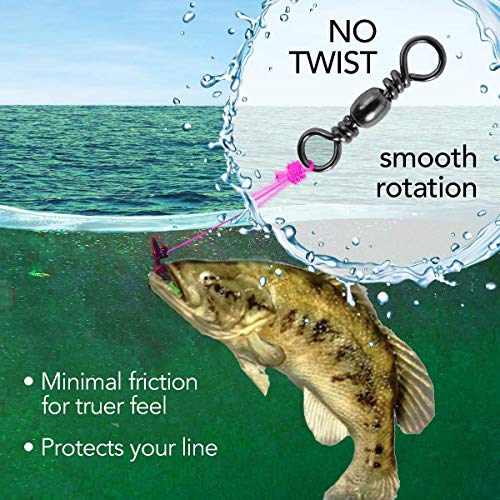 Fishing Barrel Swivels - High Strength Solid Ring Connector - Black #10, 50pcs