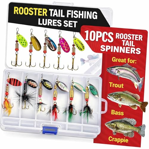 Fishing Lures Kit - 10PCS Inline Spinner Baits for Bass & Trout