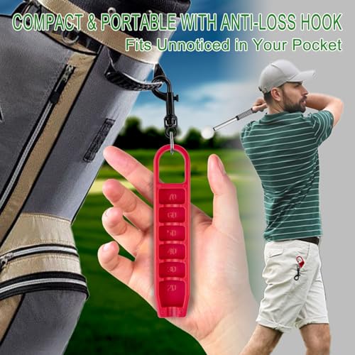 Adjustable Golf Tee Height Setter Tool - 6 Settings - Red