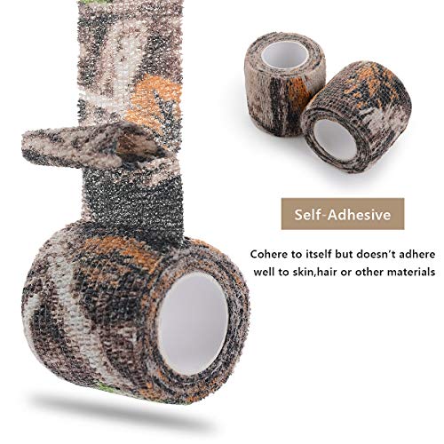 EAmber Black Camouflage Wrap Tape 6 Rolls - Self-Adhesive Hunting Bandage for Outdoor Concealment