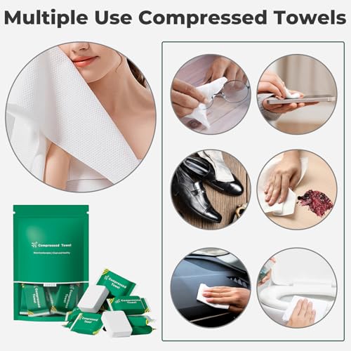 Compressed Face Towels - 20 Pack of Disposable Cotton Towels