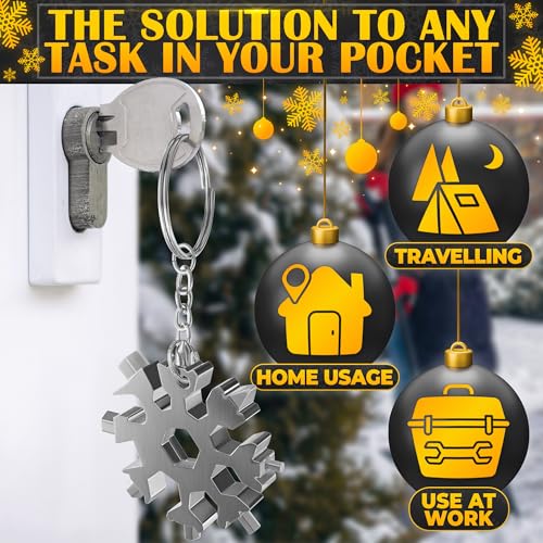18-in-1 Snowflake Multi Tool Keychain - Set of 3 Stainless Steel