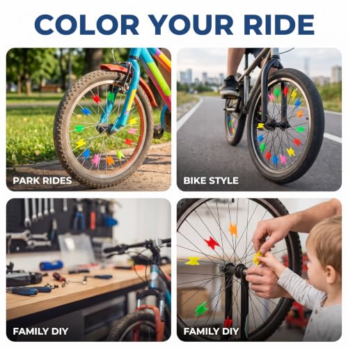 72 Pcs Colorful Bike Spoke Beads - Easy Installation & Universal Fit