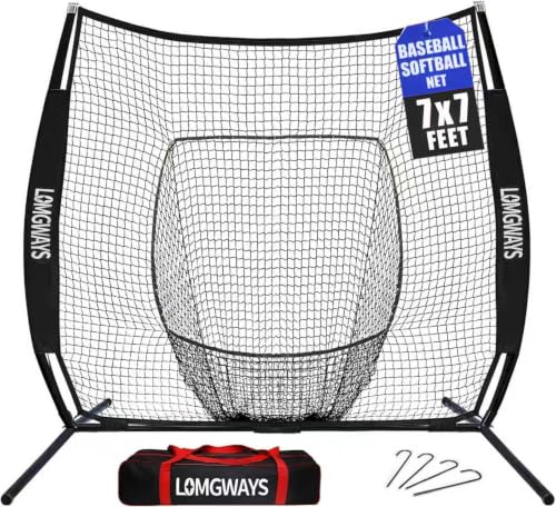 7x7FT Portable Baseball & Softball Practice Net - Black