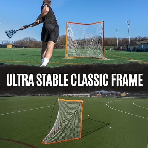 Portable 6x6 Lacrosse Goal with 8-Ply Weatherproof Net