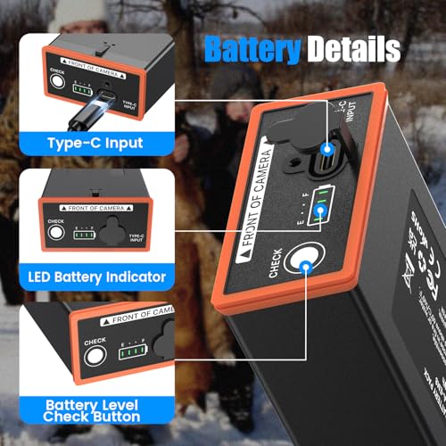 Power Mag Battery Pack for Moultrie Edge 2Pcs (2 Batteries + 2 USB-C Cables)