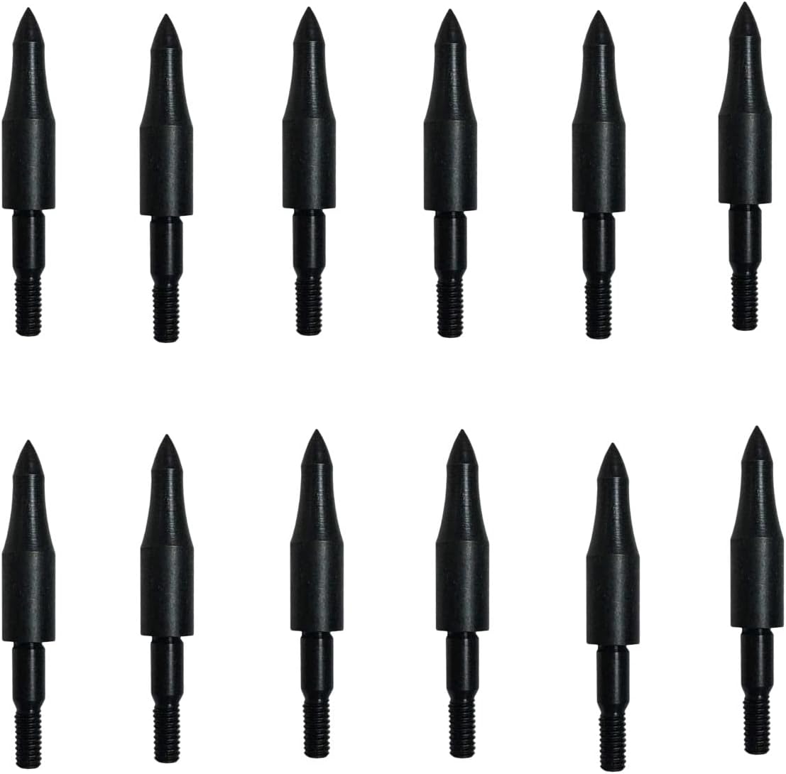 Skiennix 12pcs High Precision Crossbow Arrow Tips - Screw-In Bullet Points for 5/16 Inch Arrows