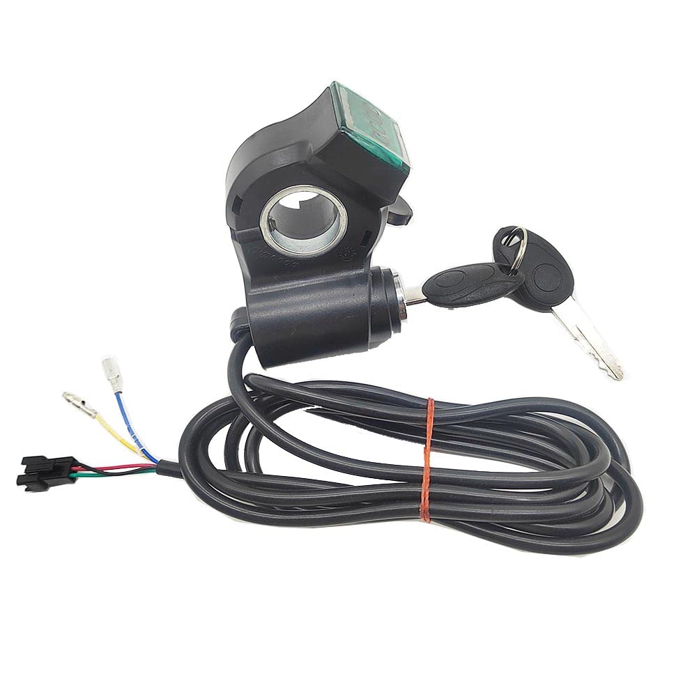 yuandai 12V-99V Electric Scooter/E-Bike Thumb Throttle Accelerator LCD Display Voltage Key Lock for E-Scooter Electric Bike (Green LCD Display)