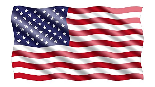 American USA Flag Decal - Waving United States Sticker for Car - 3x5 Inch