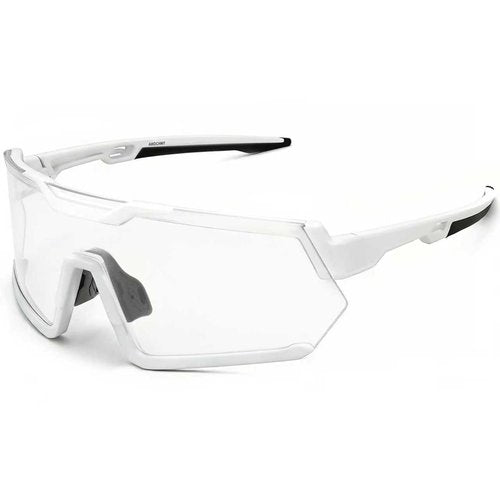 Awdchny Photochromic Z87 Sunglasses for Men Women Safety Sports Sunglasses, ANSI Z87 Impact Rated TR90 Frame UV400 Protection Running Cycling 8001 White Frame
