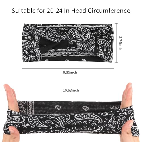 6Pcs Multi-Colored Sports Headbands - Cotton Sweatbands