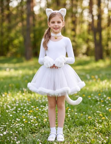 Zaclotre Girls Long Sleeve Ballet Leotard for Dance & Gymnastics - White, 10-11 Years