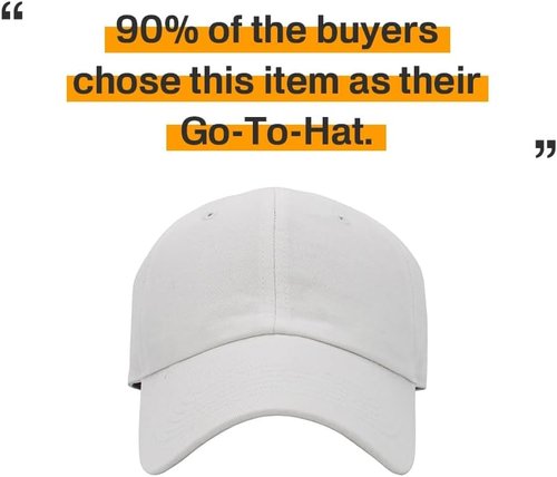 KBETHOS Classic Cotton Baseball Cap - Adjustable Low Crown Unisex Dad Hat