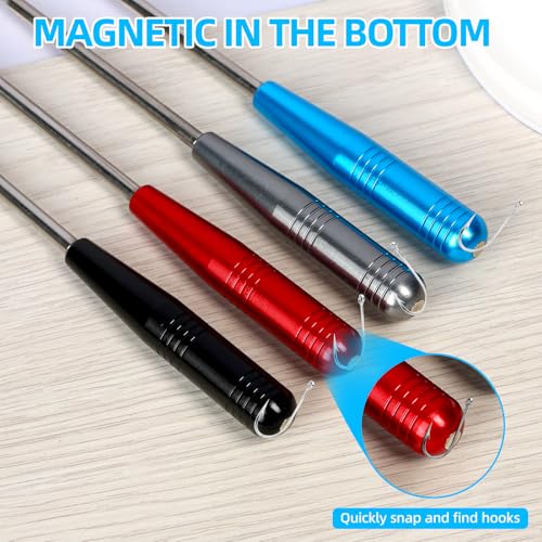4-Piece Stainless Steel Fish Hook Remover Tool Set with Storage Tubes - Multi-color