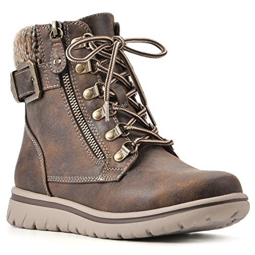 Cliffs by White Mountain Women's Hearty Cushioned Hiker Ankle Boots - Brown Fabric, Size 8