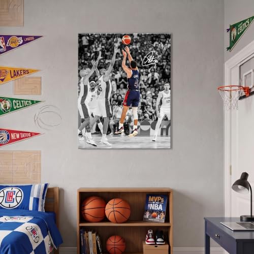 Basketball Canvas Wall Art - Stephen Curry 3-Point Shot 8x10