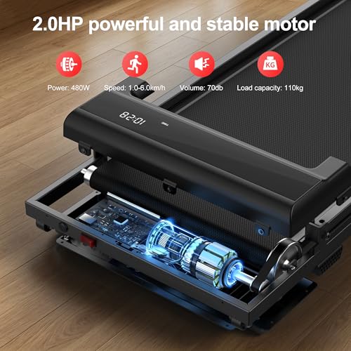 Foldable Under-Desk Treadmill with LED Display - Compact Walking Pad