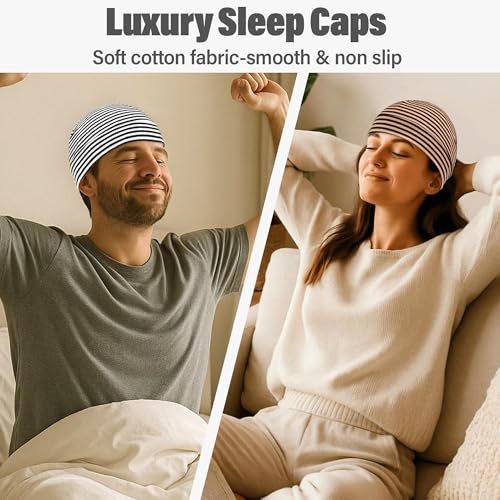 Multicolor Cotton Skull Caps - 3 Pcs Beanie Sleeping Hats