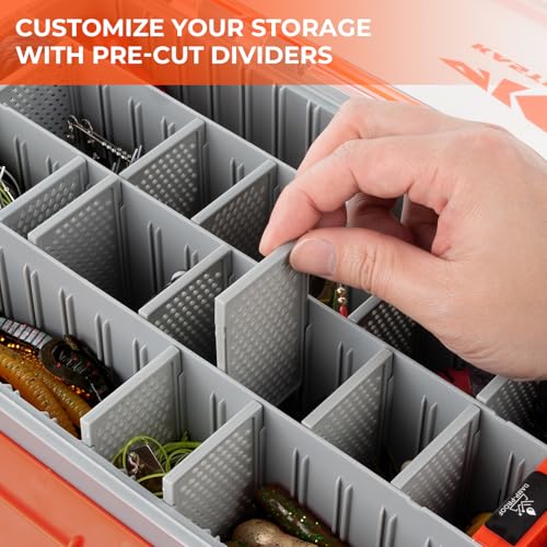 KastKing HyperSeal 3700 Deep Waterproof Tackle Box (2-Pack) with 33 Adjustable Dividers