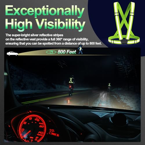 High Visibility Reflective Running Vest - Adjustable Safety Gear for Jogging, Biking, Walking