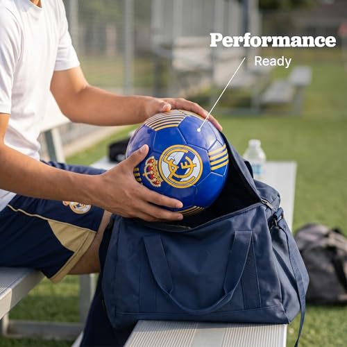 Official Real Madrid Soccer Ball - Size 5 Football - Dark Blue