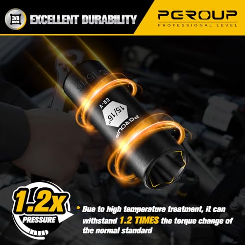 3/8¡± Drive Deep Impact Socket, SAE(15/16 Inch socket), 6-Point, Cr-V Steel With Black Manganese Phosphate Coating