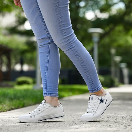 Women's Big Logo Low Top White Canvas Sneakers