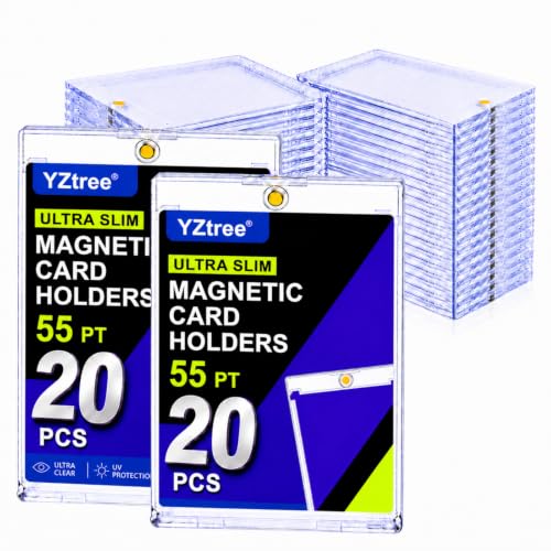 55pt Magnetic Card Holders - 50 Pack Clear Acrylic Cases for Trading Cards