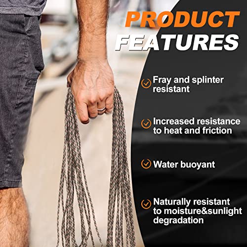 Solid Braided Polypropylene Utility Rope 1/4" x 50' - Camouflage