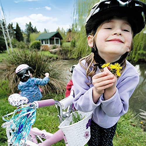 Kids Bike Handlebar Streamers - Shiny Blue Tassel Ribbons