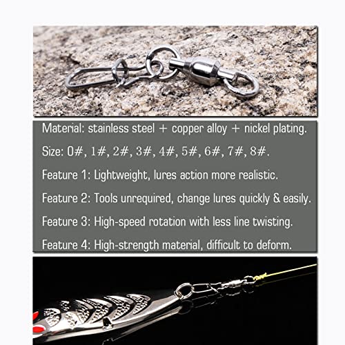 Duo Lock Snap Fishing Swivels - Stainless Steel, Size 0+0 (26.4lb), 25 pcs
