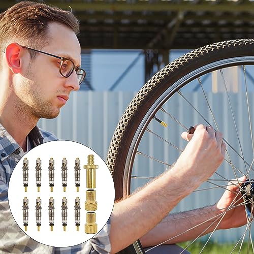Presta Valve Core Set with Adapters for Tubeless Bikes - 10 Pcs