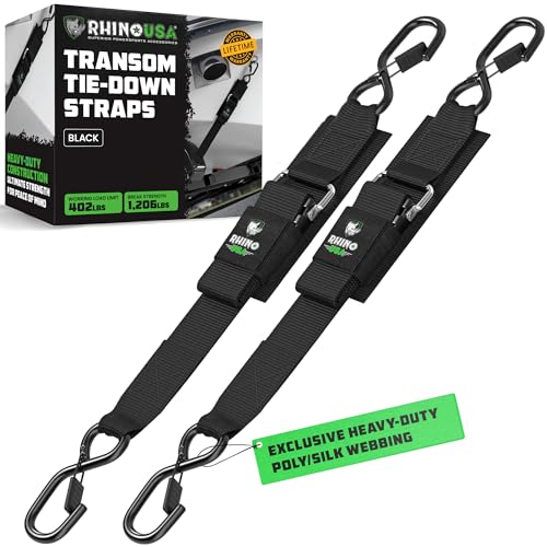 Adjustable Boat Transom Straps 2-Pack - 48in Tie Downs for Trailers