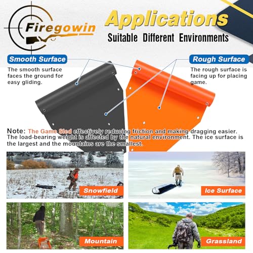 2-Pack Heavy-Duty Deer Drag Sleds - Waterproof Hunting Mats 73" x 22.8"