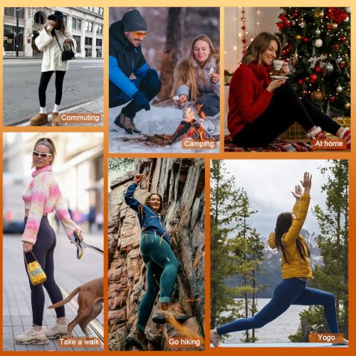 Thermal Fleece Lined Leggings for Women - High Waisted Tummy Control - Dark Grey Large-X-Large
