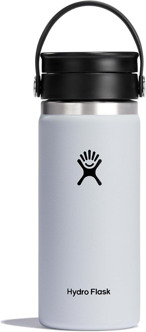 Hydro Flask Water Bottle - Insulated Stainless Steel, Wide Mouth Flex Lid, 16 Oz White | Leakproof & Refillable