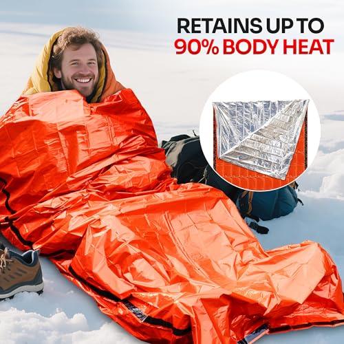 Emergency Sleeping Bag Mylar Bivy Sack Thermal Heat Survival Gear