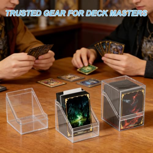 6 Pack Acrylic Card Deck Cases for 100+ Sleeved Cards