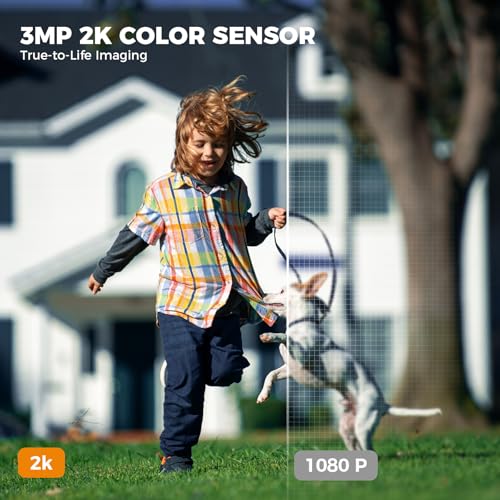 2K Security Cameras Wireless Outdoor - 5200mAh Battery Powered, AI Motion Detection, Color Night Vision & Two-Way Audio, IP65 Waterproof, 30-Day Free Cloud Trial, Works with iOS/Android