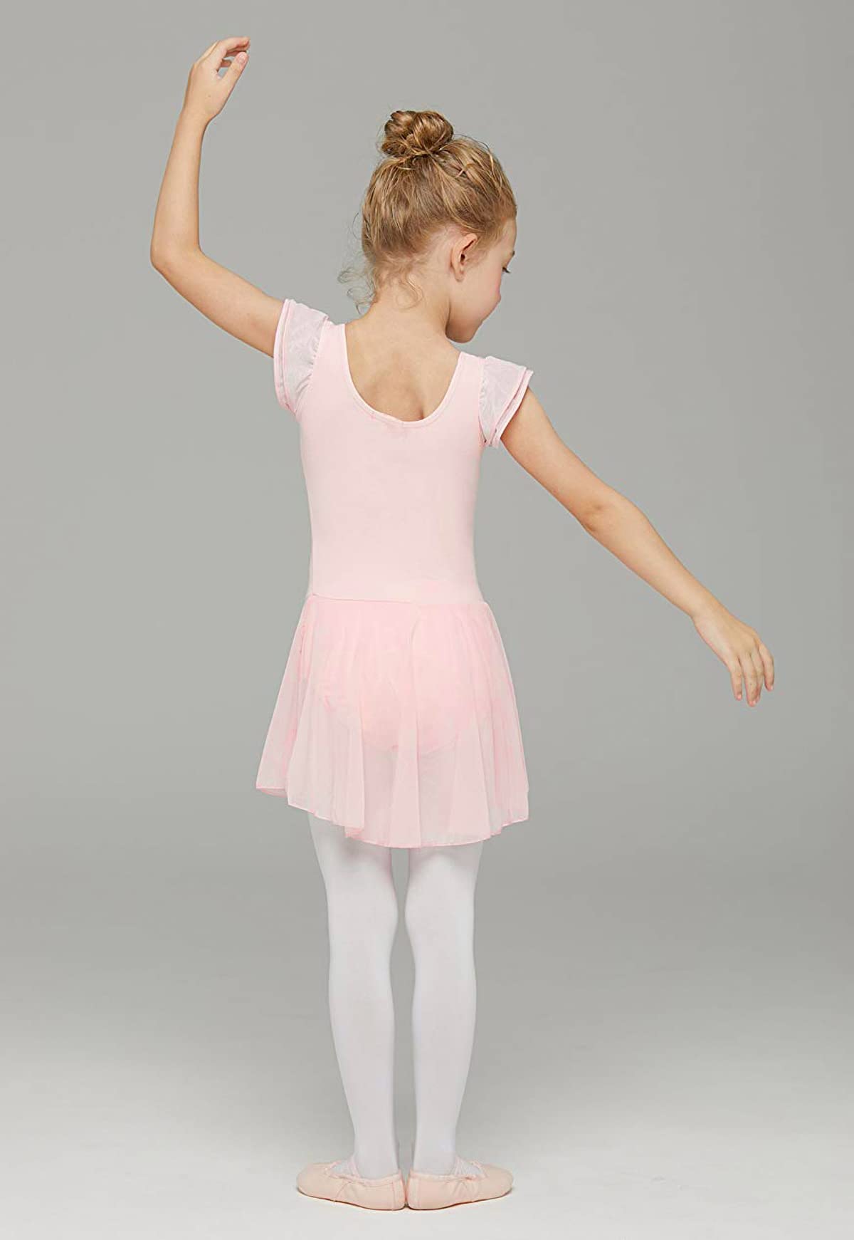 MdnMd Ballet Leotards for Girls Toddler Dance Ballerina Leotard Outfit with Skirt Dresses Tutu (Ballet Pink/Age 2-4T)