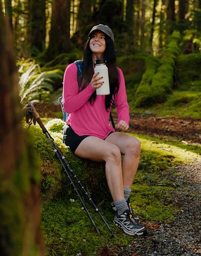 G Gradual Women's Sun Protection Long Sleeve Hiking Shirt UPF 50+ Granita Pink Small