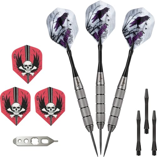 Viper Underground Steel Tip Darts Set 25g Raven with Tungsteel Alloy & Flights