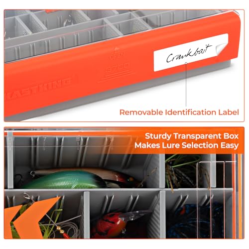 KastKing HyperSeal 3700 Deep Waterproof Tackle Box (2-Pack) with 33 Adjustable Dividers