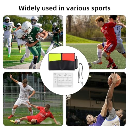 Gosknor Soccer Referee Kit with Yellow & Red Cards – Includes Whistle, Score Sheets & Accessories (Variation: 1 / Soccer Referee Kit and Whistle)