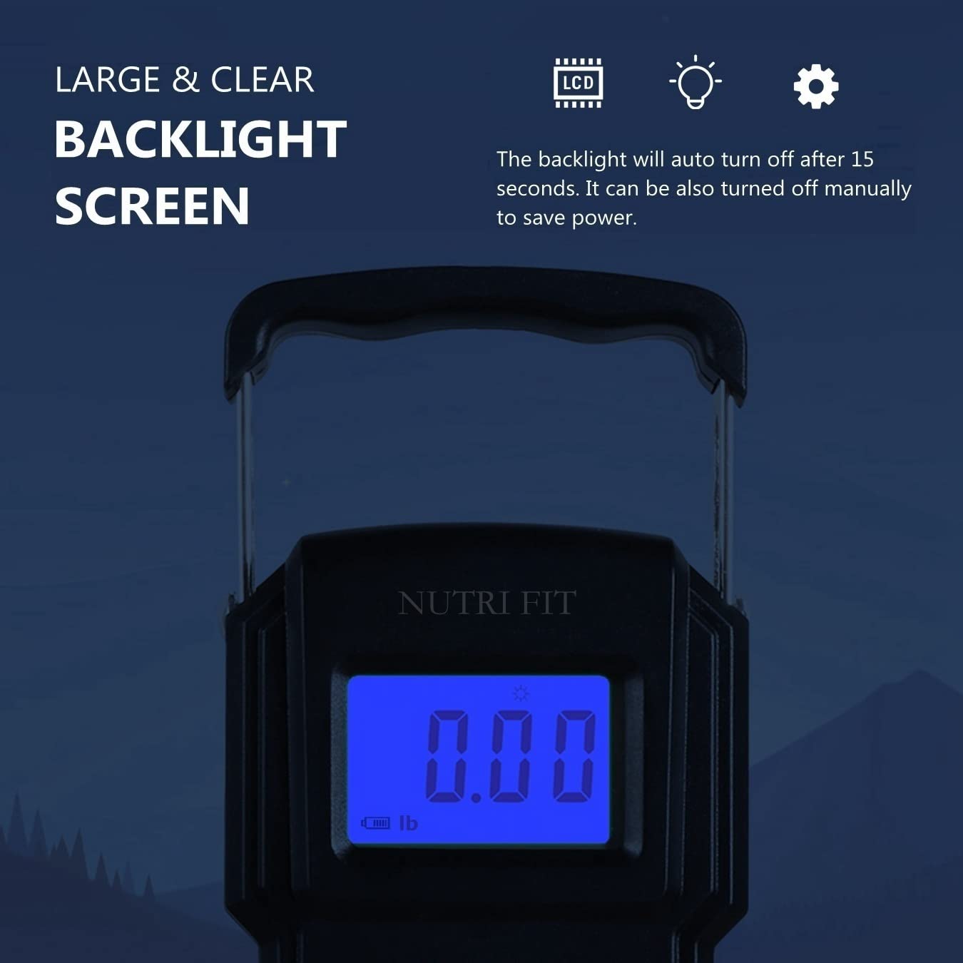 NUTRI FIT Digital Luggage Scale - Portable Handheld Weighing Scale for Travel | 110lb Capacity