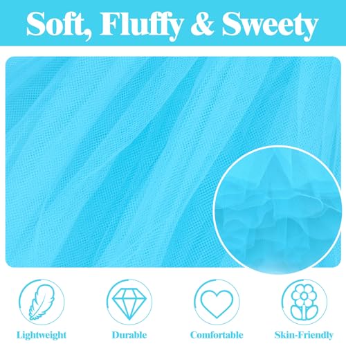 Sarfel Women's 5-Layer Sky Blue Fluffy Tutu Skirt - One Size Adult Ballet Skirt