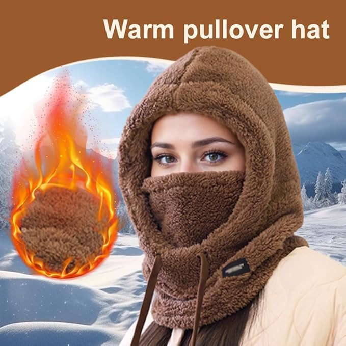 Windproof Winter Balaclava Face Mask - Fleece Ski Mask, One Size Black