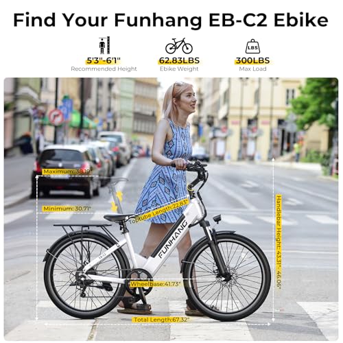 Electric Bike for Adults - 1000W Peak, 50 Miles, Step-Thru - White