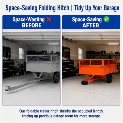 Heavy Duty Folding Trailer Tongue Kit - 5000 LBS, Black